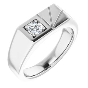 14K White Gold 1/3 CT Lab-Grown Diamond Ring