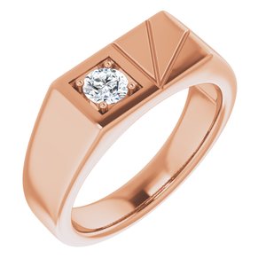 14K Rose Gold 1/3 CT Lab-Grown Diamond Ring