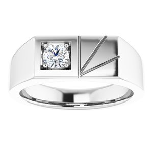 14K White Gold 1/3 CT Lab-Grown Diamond Ring
