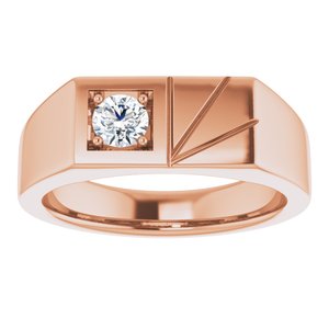 14K Rose Gold 1/3 CT Lab-Grown Diamond Ring