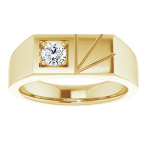 14K Yellow Gold 1/3 CT Lab-Grown Diamond Ring