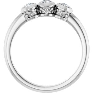 Platinum 1/3 CTW Natural Diamond Three-Stone Ring