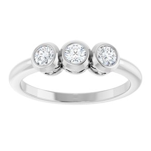 Platinum 1/3 CTW Natural Diamond Three-Stone Ring