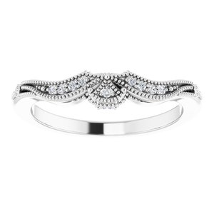 14K White .04 CTW Natural Diamond Band