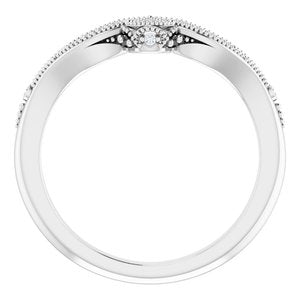 14K White .04 CTW Natural Diamond Band