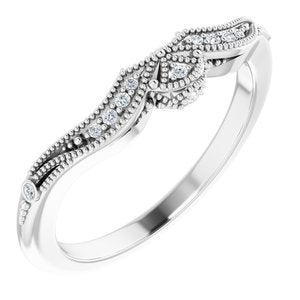 14K White .04 CTW Natural Diamond Band