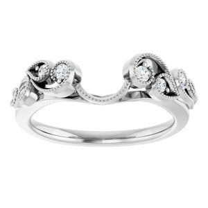 14K White 1/8 CTW Natural Diamond Wrap-Style Ring Enhancer