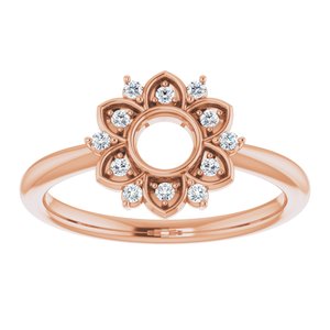14K Rose Gold 1/10 CTW Natural Diamond Starburst Ring