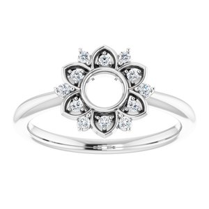Sterling Silver 1/10 CTW Natural Diamond Starburst Ring