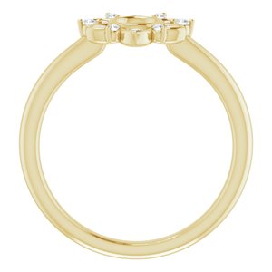 14K Yellow Gold 1/10 CTW Natural Diamond Starburst Ring