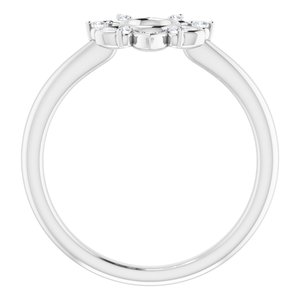 Sterling Silver 1/10 CTW Natural Diamond Starburst Ring