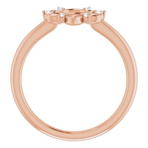14K Rose Gold 1/10 CTW Natural Diamond Starburst Ring