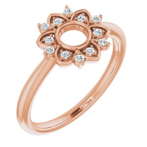 14K Rose Gold 1/10 CTW Natural Diamond Starburst Ring