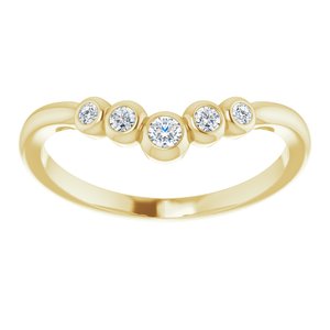 14K Yellow Gold 1/10 CTW Natural Diamond Graduated V Ring
