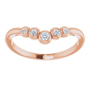 14K Rose Gold 1/10 CTW Natural Diamond Graduated V Ring