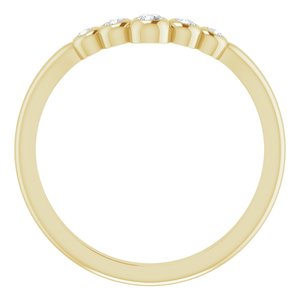 14K Yellow Gold 1/10 CTW Natural Diamond Graduated V Ring