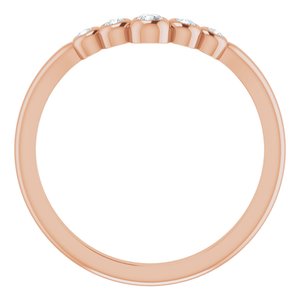 14K Rose Gold 1/10 CTW Natural Diamond Graduated V Ring