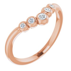 14K Rose Gold 1/10 CTW Natural Diamond Graduated V Ring