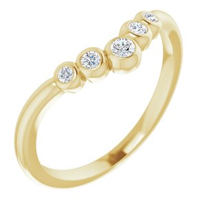 14K Yellow Gold 1/10 CTW Natural Diamond Graduated V Ring