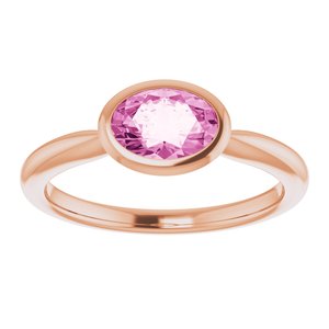 14K Rose Gold Lab-Grown Pink Sapphire Ring