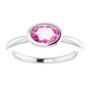 Platinum Lab-Grown Pink Sapphire Ring