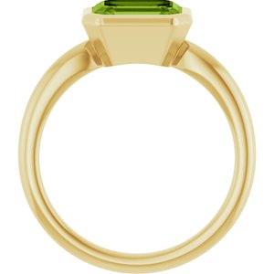 10K Yellow Gold Natural Peridot Solitaire Ring