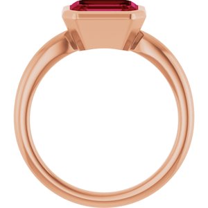 14K Rose Gold Lab-Grown Ruby Solitaire Solitaire Ring