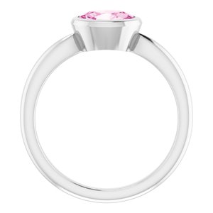 Platinum Lab-Grown Pink Sapphire Ring