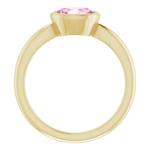 14K Yellow Gold Lab-Grown Pink Sapphire Ring