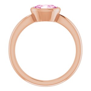 14K Rose Gold Lab-Grown Pink Sapphire Ring