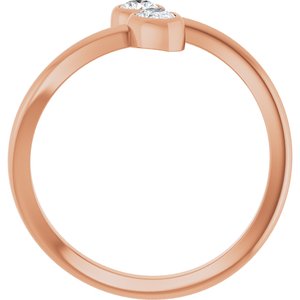14K Rose Gold 1/4 CTW Natural Diamond Two-Stone Bypass Ring