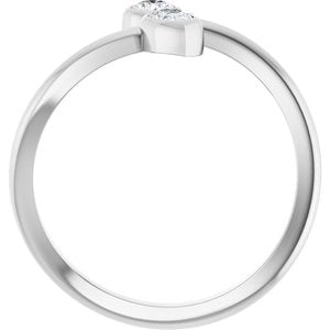 Platinum 1/4 CTW Natural Diamond Two-Stone Bypass Ring