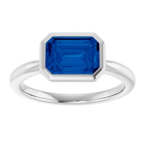 Platinum Lab-Grown Blue Sapphire Solitaire Ring