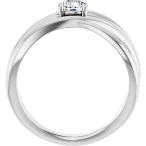 Platinum 3/8 CT Natural Diamond Criss-Cross Ring