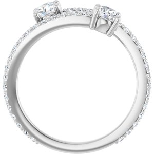 Platinum 7/8 CTW Natural Diamond Two-Stone Ring