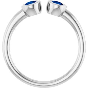 Platinum Lab-Grown Blue Sapphire Two-Stone Ring