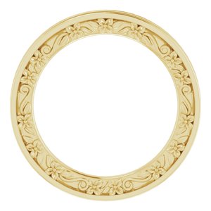 10K Yellow 2.5 mm Floral Flat Band Size 5
