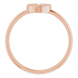 14K Rose Gold .01 CT Natural Diamond Youth Heart Ring