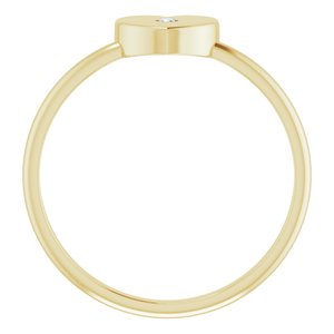 14K Yellow Gold .01 CT Natural Diamond Youth Heart Ring