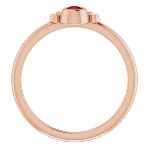 14K Rose Gold Natural Mozambique Garnet & .04 CTW Natural Diamond Ring