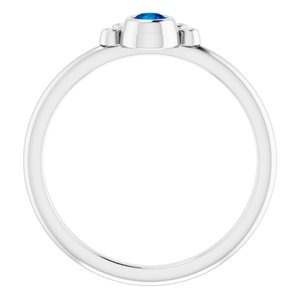 Platinum Natural Blue Sapphire & .04 CTW Natural Diamond Ring