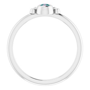 Platinum Natural Alexandrite & .04 CTW Natural Diamond Ring
