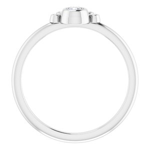 Sterling Silver Natural White Sapphire & .04 CTW Natural Diamond Ring