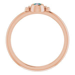 14K Rose Gold Natural Alexandrite & .04 CTW Natural Diamond Ring