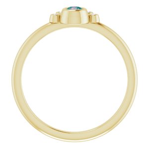 14K Yellow Gold Lab-Grown Alexandrite & .04 CTW Natural Diamond Ring