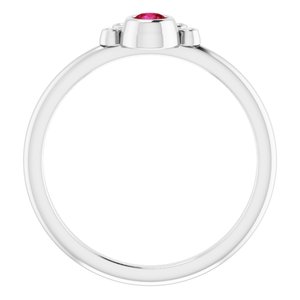 Platinum Natural Ruby & .04 CTW Natural Diamond Ring