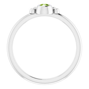 Platinum Natural Peridot & .04 CTW Natural Diamond Ring