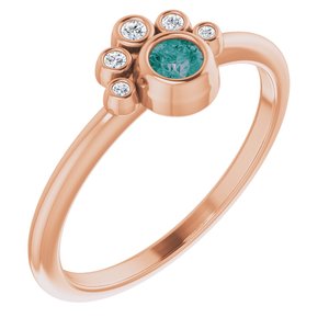 14K Rose Gold Lab-Grown Alexandrite & .04 CTW Natural Diamond Ring