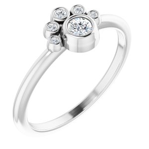 Sterling Silver Natural White Sapphire & .04 CTW Natural Diamond Ring
