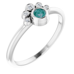 Sterling Silver Natural Alexandrite & .04 CTW Natural Diamond Ring